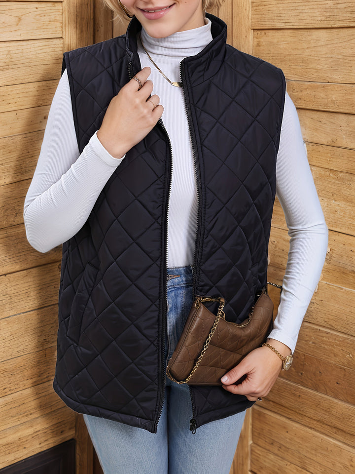 Corinne | Langes Gilet mit Rautensteppung - Image 4