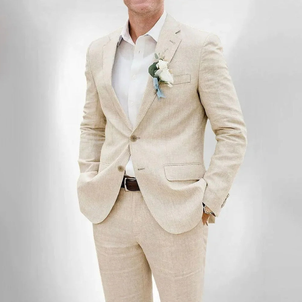 Lucéon - Leinen Slim Fit Herrenanzug