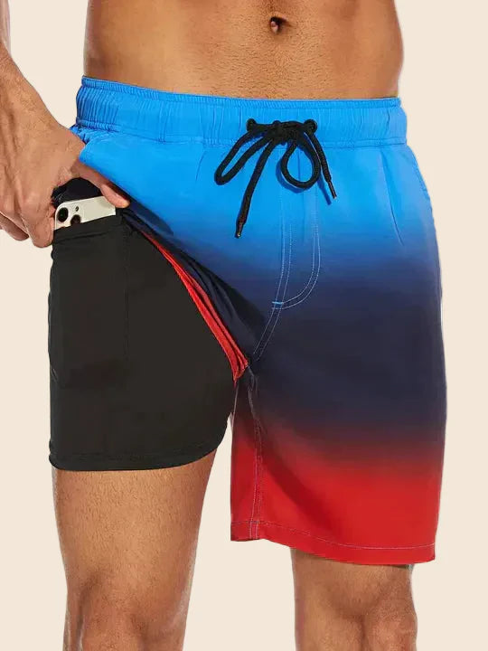 Herren Badehose Slim Fit Gemustert mit Innenfutter - Image 4