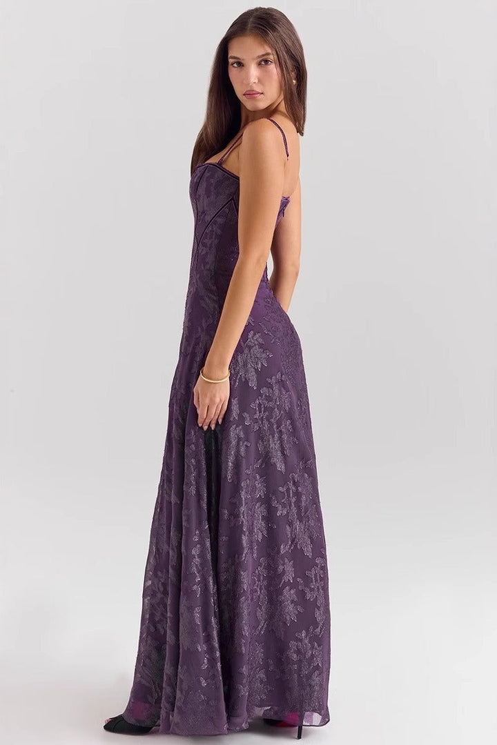 Veylina – Chiffon Floral Kleid Spaghettiträger