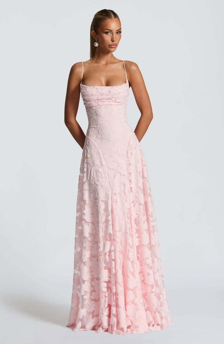Damen Besticktes Maxi Abendkleid Blumenmuster A-Linie - Image 8