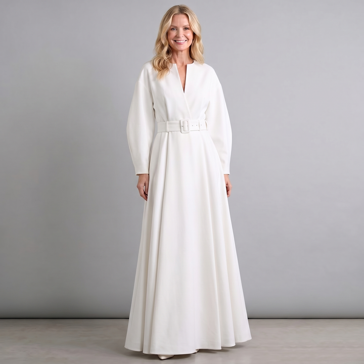 Damen Maxikleid A-Linie Kurzarm - Image 3