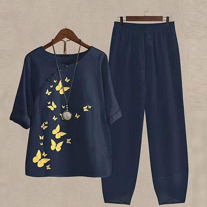 Women Two Piece Matching Shirt Pants Lounge Set - Image 4