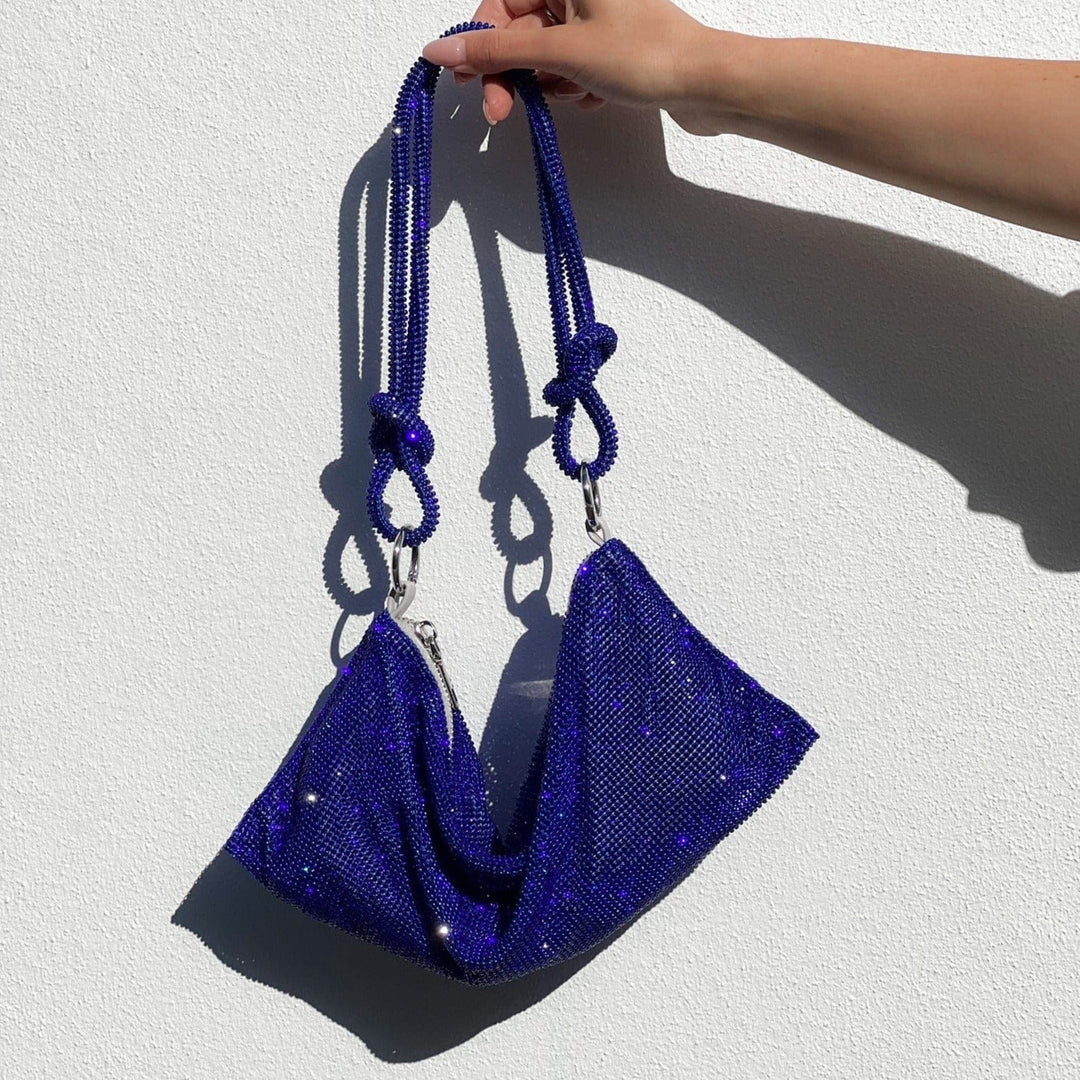Damen Strass Abendtasche Glitzer Clutch geknotet - Image 20
