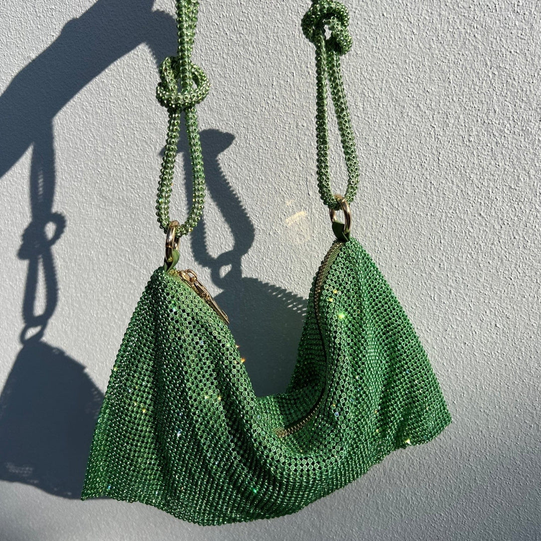 Damen Strass Abendtasche Glitzer Clutch geknotet - Image 16