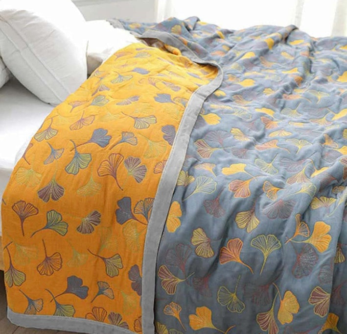 Ginkgo Leaf Blanket | Double-Sided Design