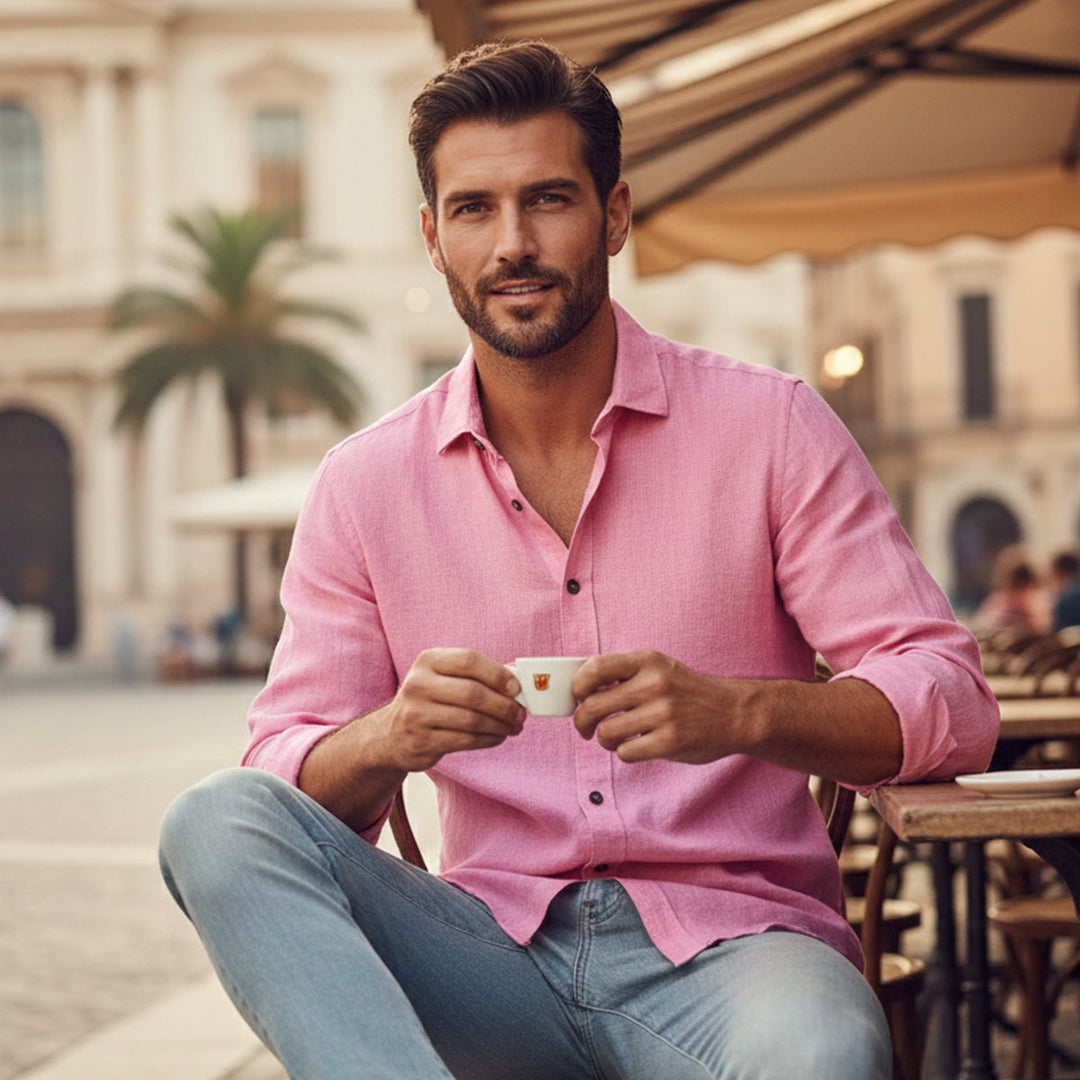 Zureno - Vintage Leinenhemd Herren