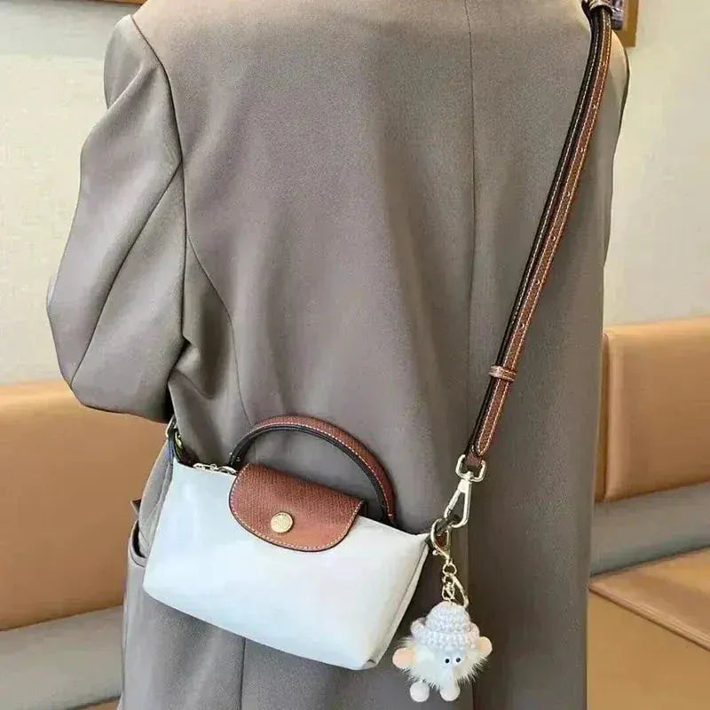 Damen Mini Crossbody Tasche Kleine Umhängetasche Kontrastklappe - Image 3