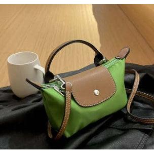 Damen Mini Crossbody Tasche Kleine Umhängetasche Kontrastklappe - Image 6