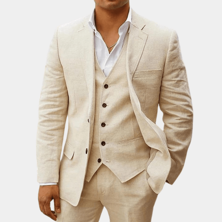 Lavero - Leinen Hochzeitsanzug Herren Elegant