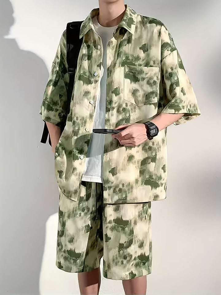 Lorianyx - Herren Abstract Print Zweiteiler Set