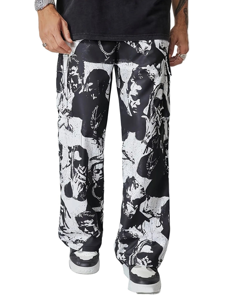 Lorvex - Herren Cargo Hose Kontrast Print