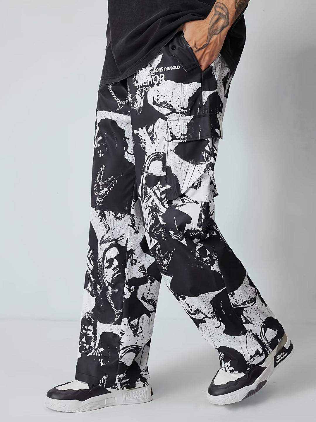 Lorvex - Herren Cargo Hose Kontrast Print