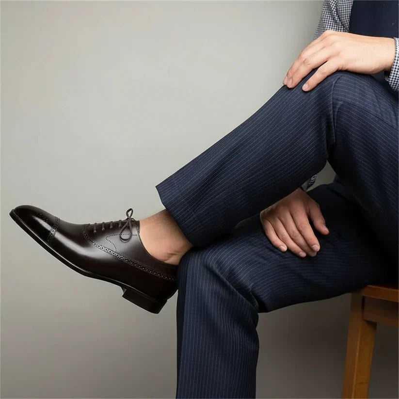Oxvian - Elegante Brogue Oxford Schuhe Hochzeit Stil