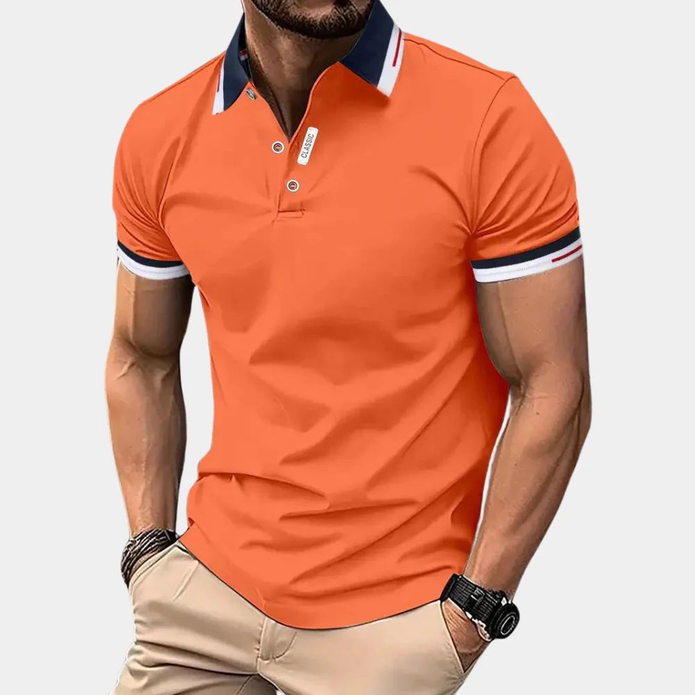 Herren Poloshirt Orange Piqué Sommer