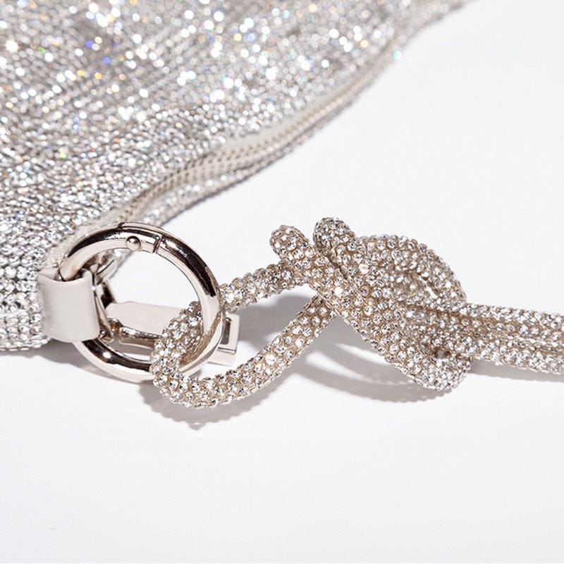 Damen Strass Abendtasche Glitzer Clutch geknotet - Image 4