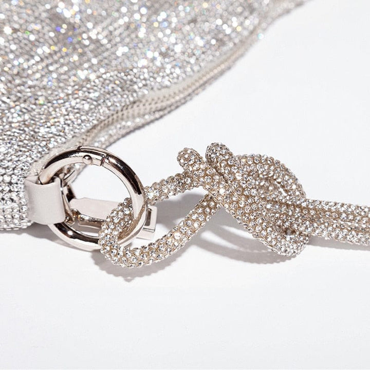 Damen Strass Abendtasche Glitzer Clutch geknotet - Image 4