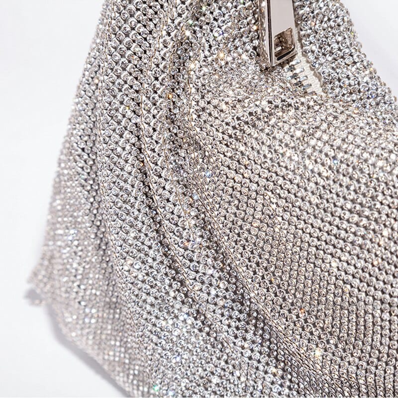 Damen Strass Abendtasche Glitzer Clutch geknotet - Image 13