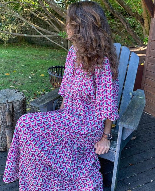 Berthira - Damen Vintage Maxi Sommerkleid