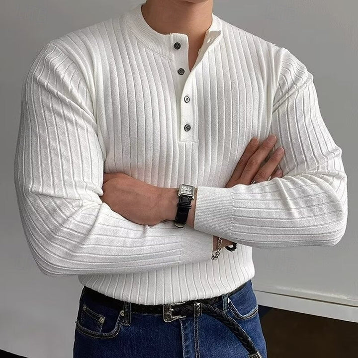 Declan | Gerippter Henley-Pullover - Image 4