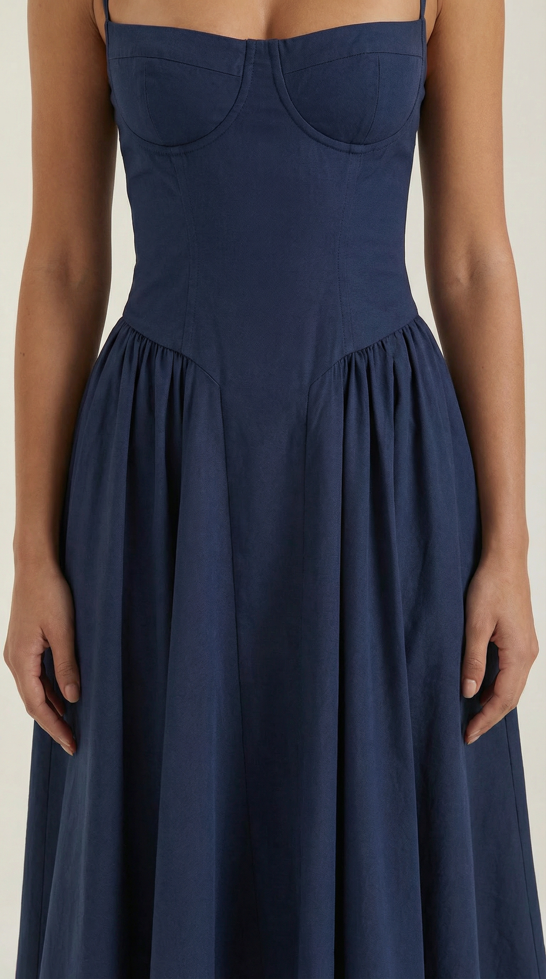 Ysabel – Florales Korsett Midi Kleid Damen