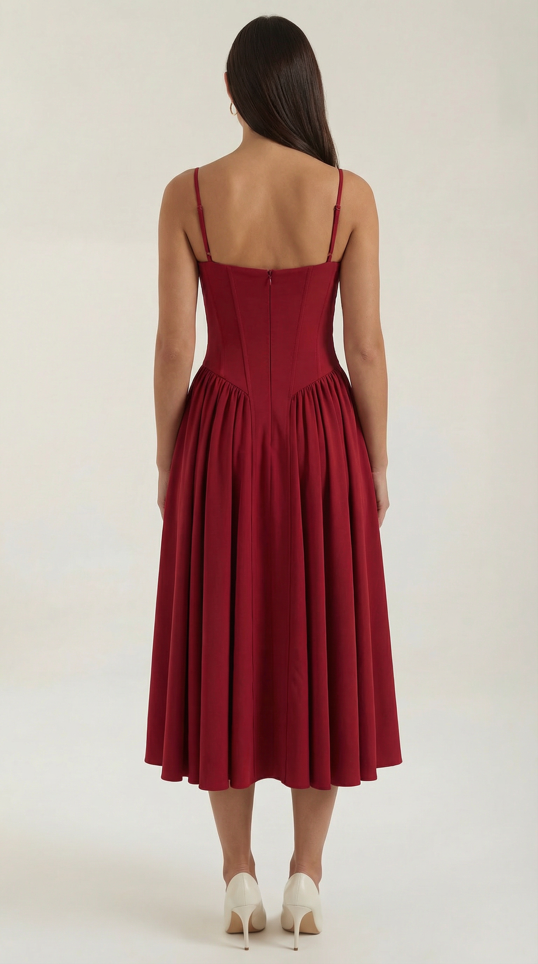 Ysabel – Florales Korsett Midi Kleid Damen