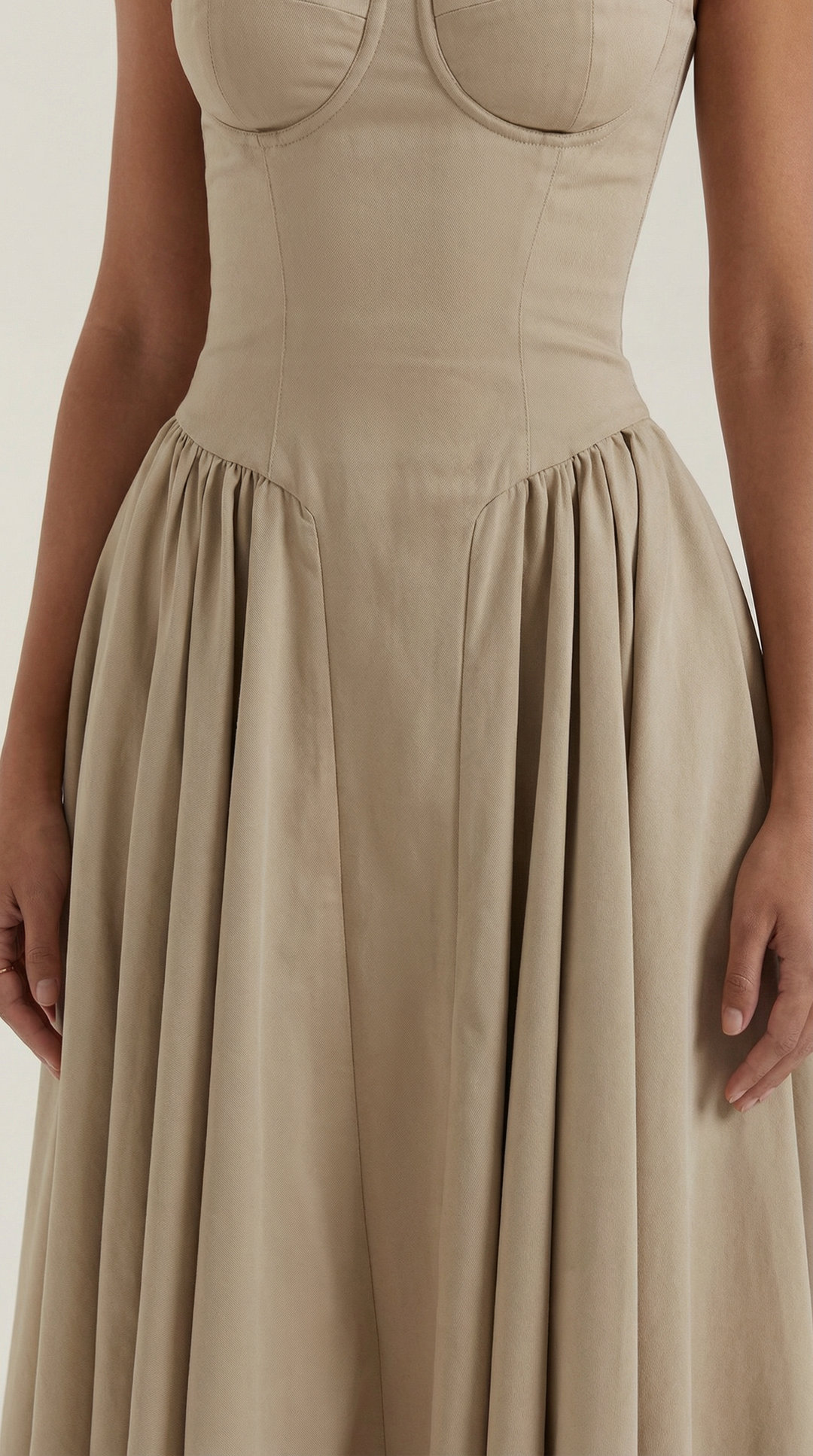 Ysabel – Florales Korsett Midi Kleid Damen
