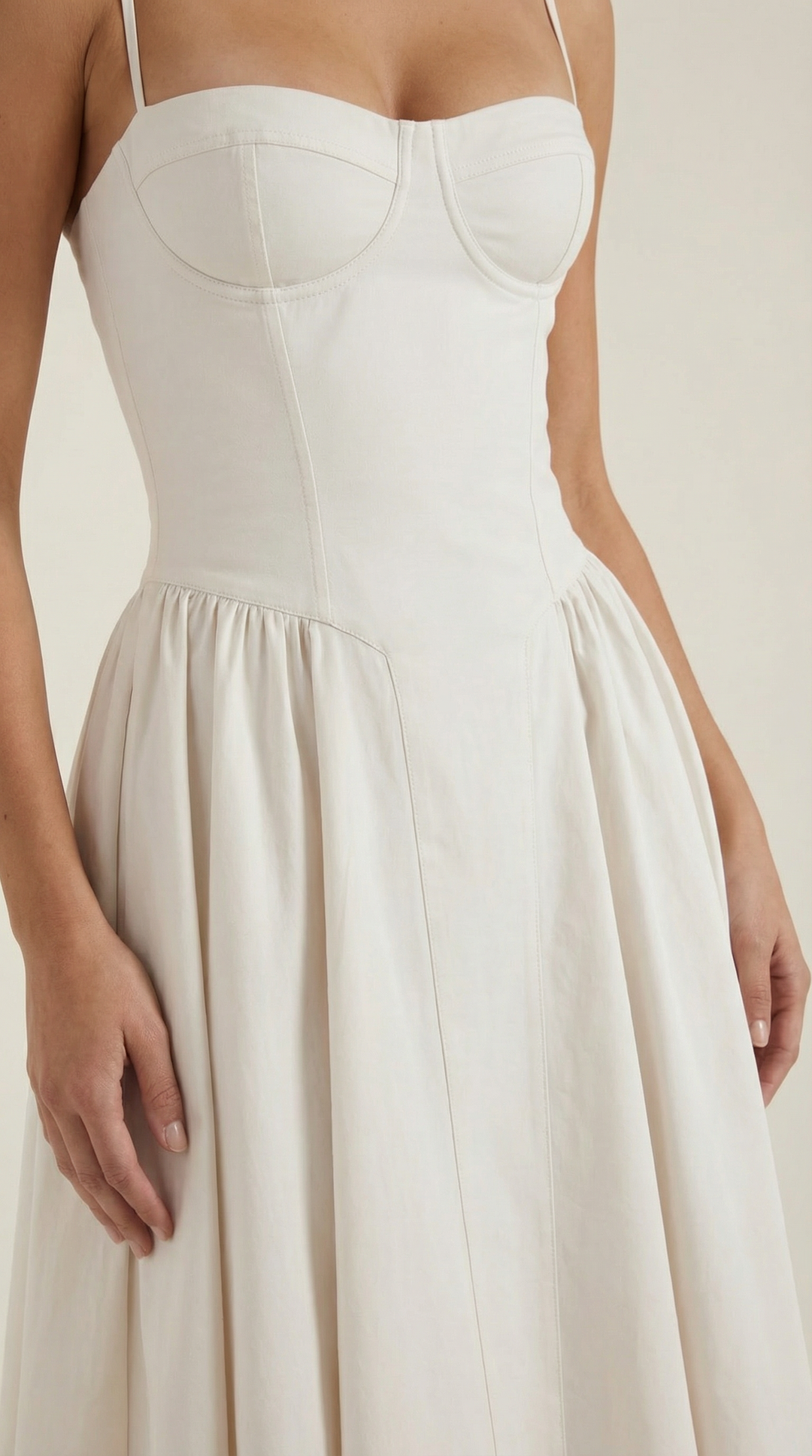 Ysabel – Florales Korsett Midi Kleid Damen