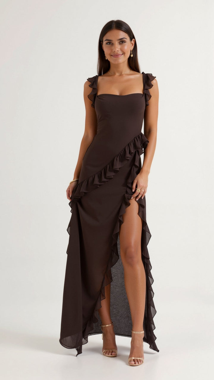 Elavelle – Maxi Kleid Mit Rüschen