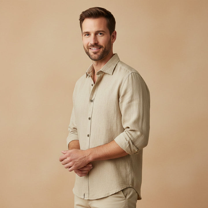 Zureno - Vintage Leinenhemd Herren