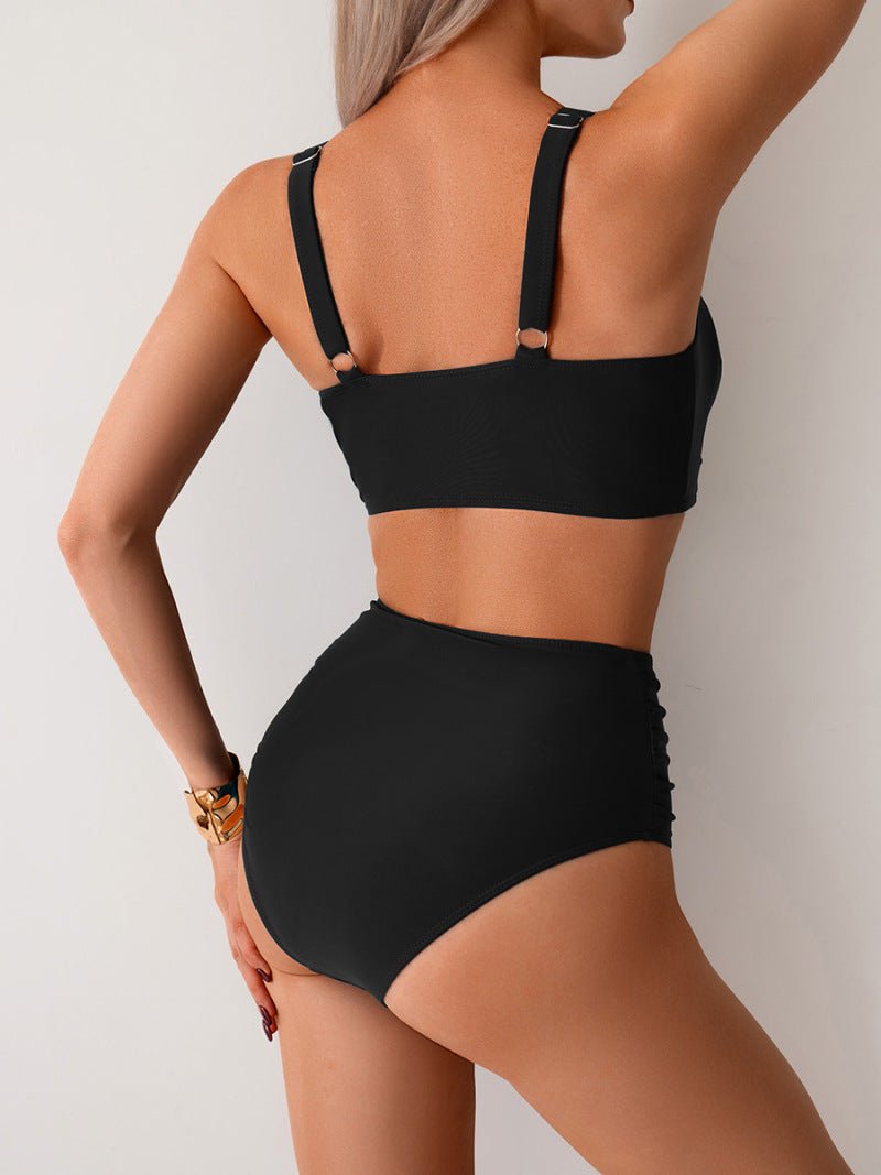 Damen Zweiteiliger High Waist Bikini Figurschmeichler Retro - Image 7