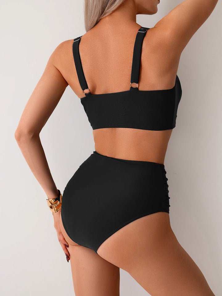 Damen Zweiteiliger High Waist Bikini Figurschmeichler Retro - Image 7
