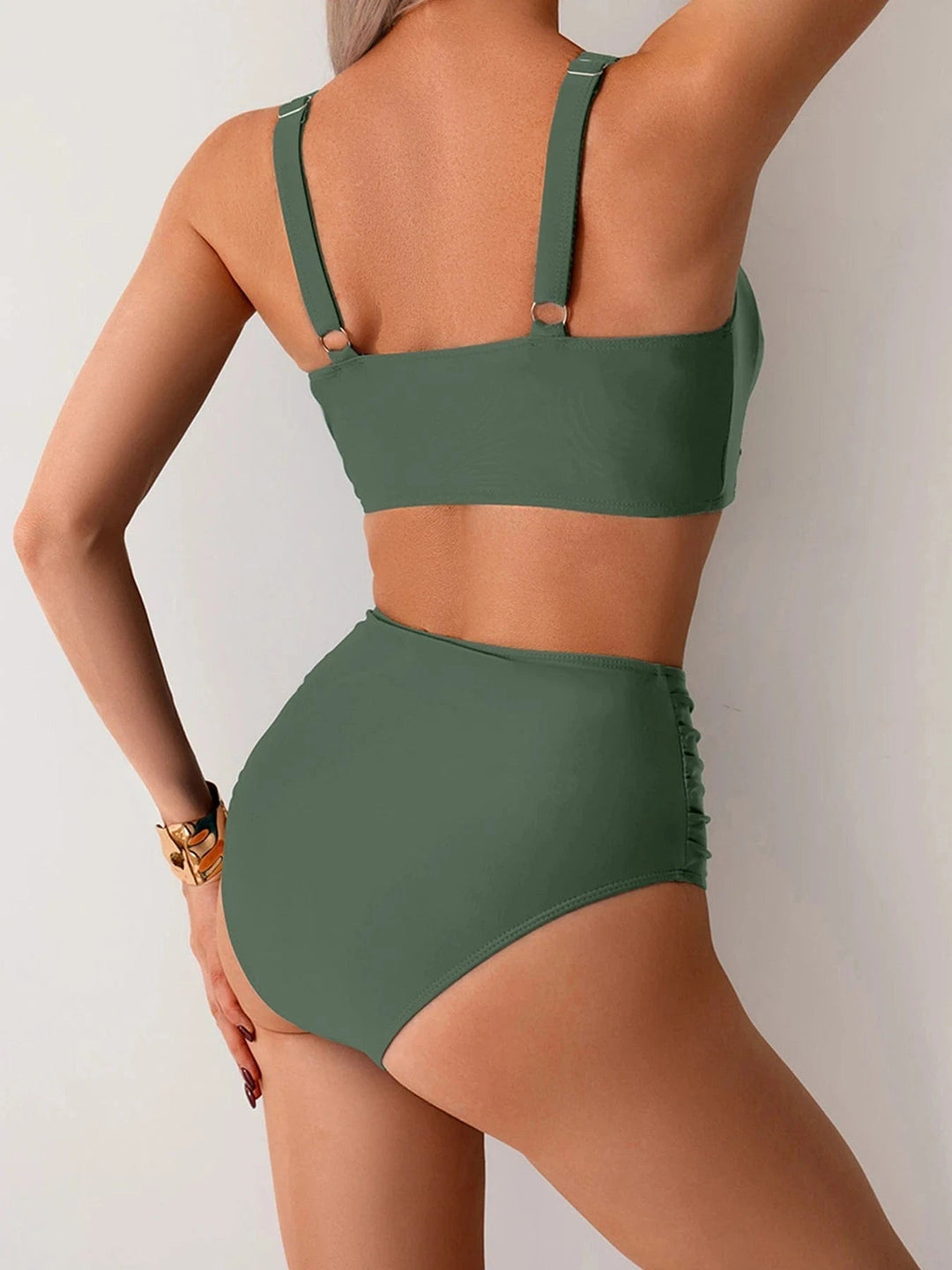 Damen Zweiteiliger High Waist Bikini Figurschmeichler Retro - Image 9