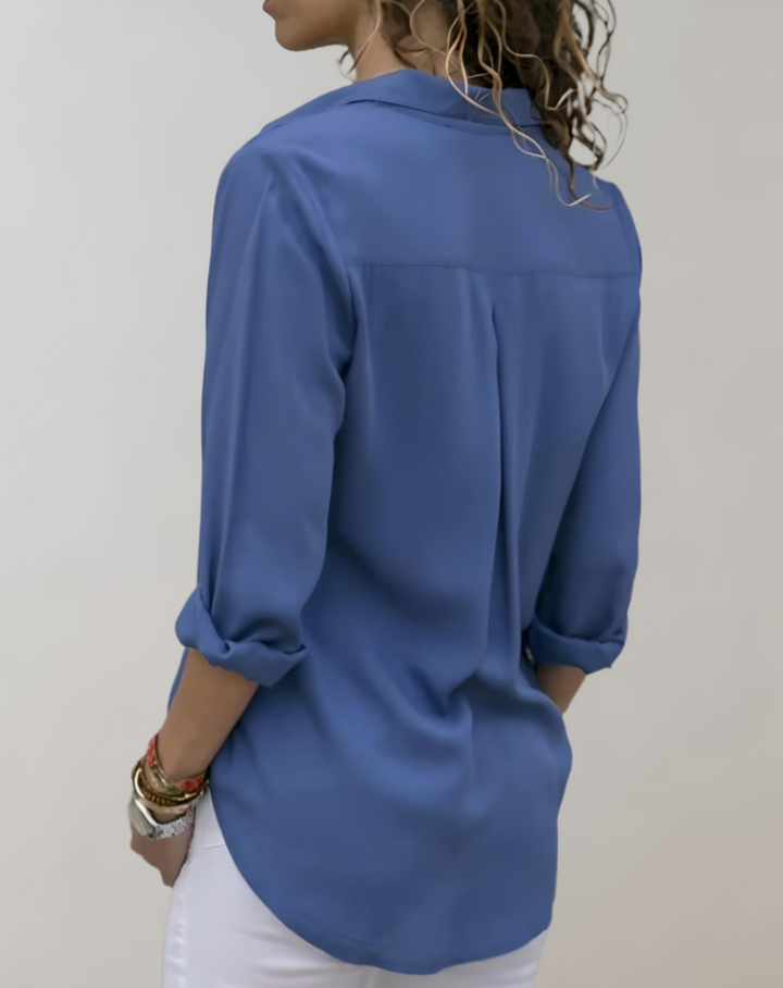 Marvella - Damen Langarm Bluse Lässig
