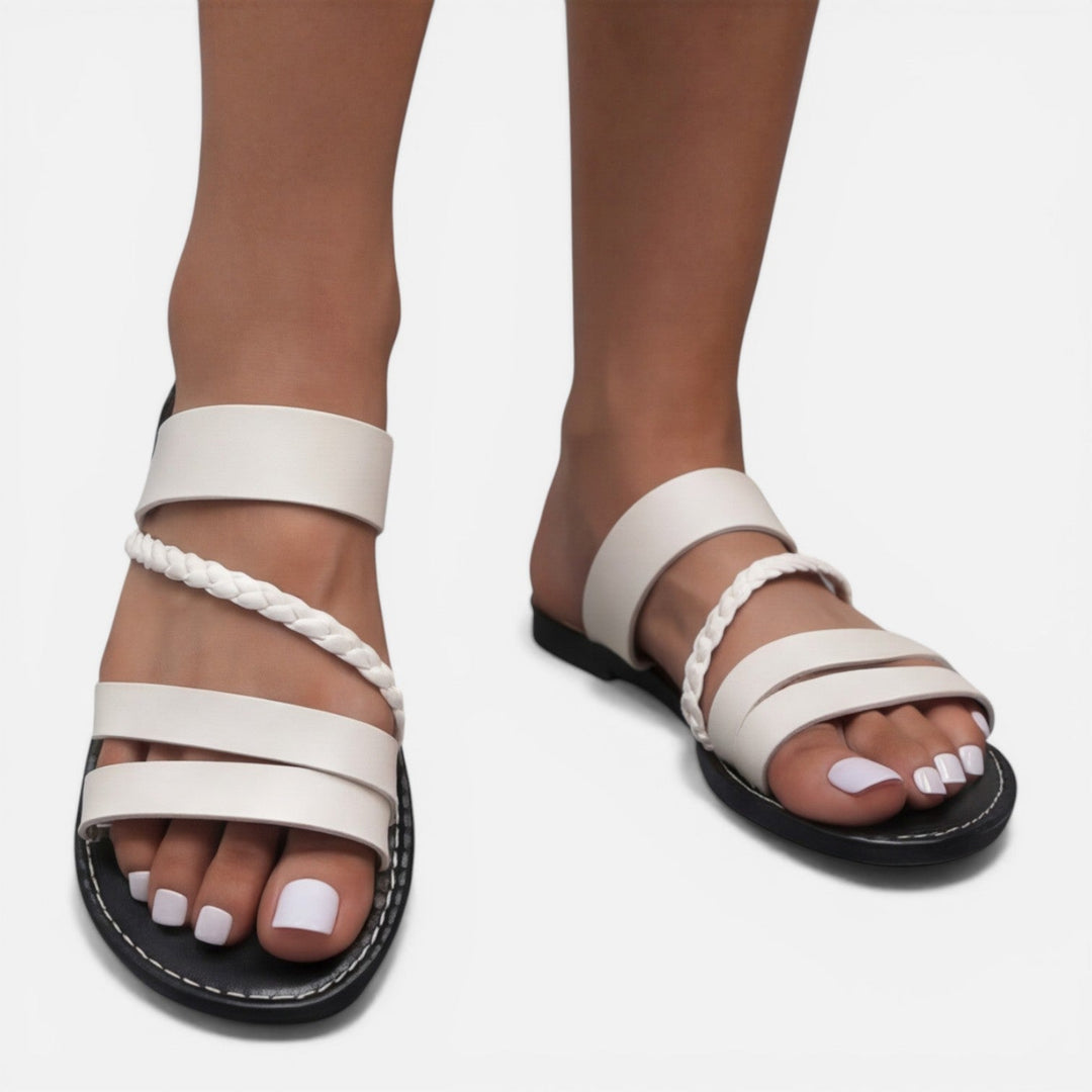 Jett - Damen Leder Riemen Sandalen Flach Komfort Sommer