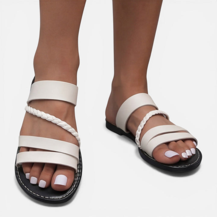 Jett - Damen Leder Riemen Sandalen Flach Komfort Sommer
