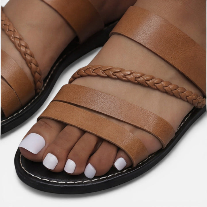 Jett - Damen Leder Riemen Sandalen Flach Komfort Sommer