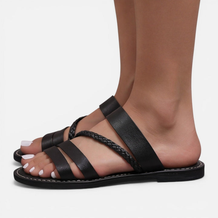Jett - Damen Leder Riemen Sandalen Flach Komfort Sommer