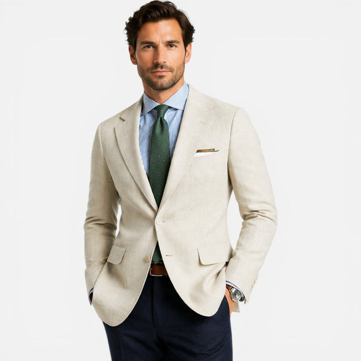 Felorin - Herren Leinen Blazer Slim Fit Sommerjacke