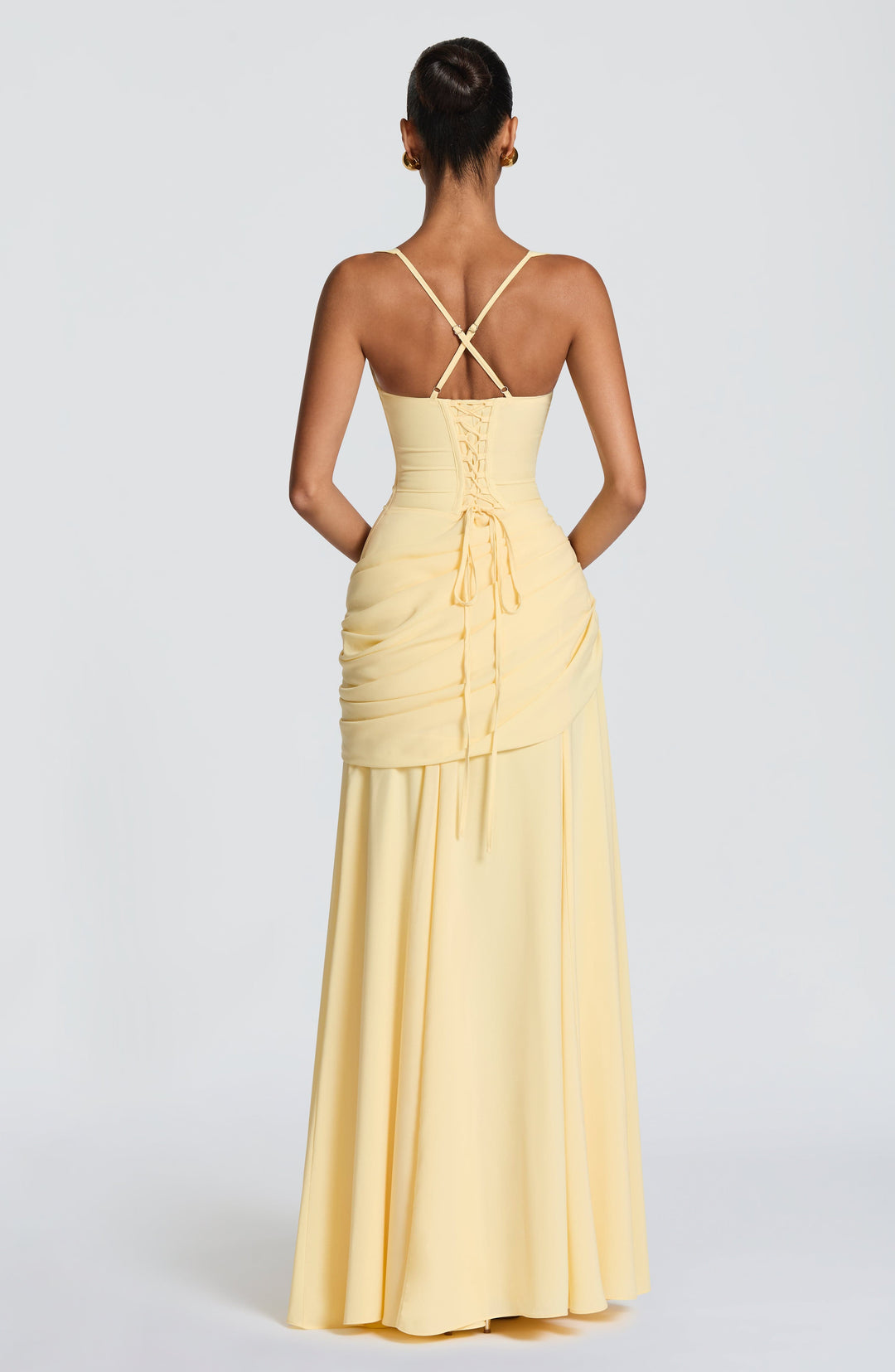 Damen Abendkleid lang elegant Wasserfallausschnitt Maxikleid bodenlang - Image 2