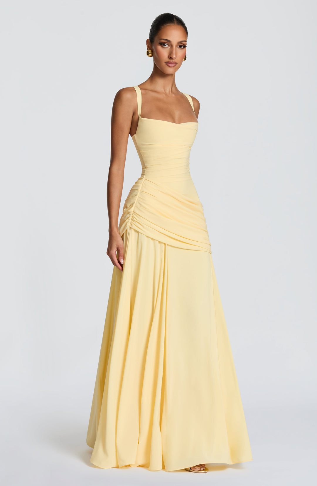 Damen Abendkleid lang elegant Wasserfallausschnitt Maxikleid bodenlang - Image 3