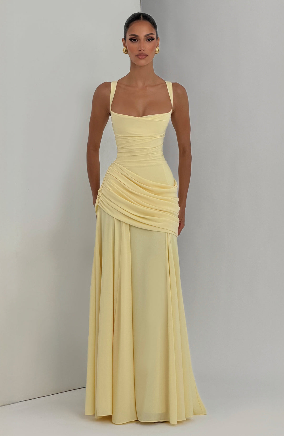 Damen Abendkleid lang elegant Wasserfallausschnitt Maxikleid bodenlang - Image 6