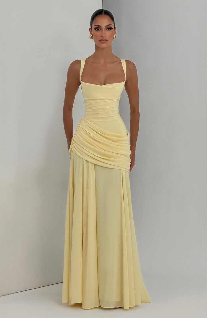 Damen Abendkleid lang elegant Wasserfallausschnitt Maxikleid bodenlang - Image 6