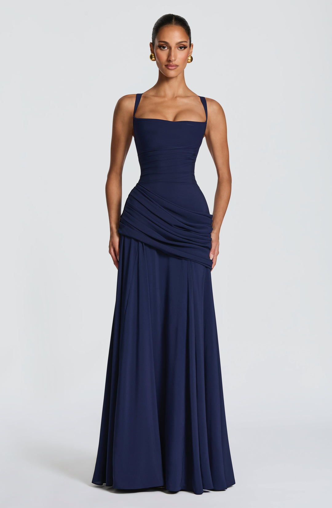 Damen Abendkleid lang elegant Wasserfallausschnitt Maxikleid bodenlang - Image 7