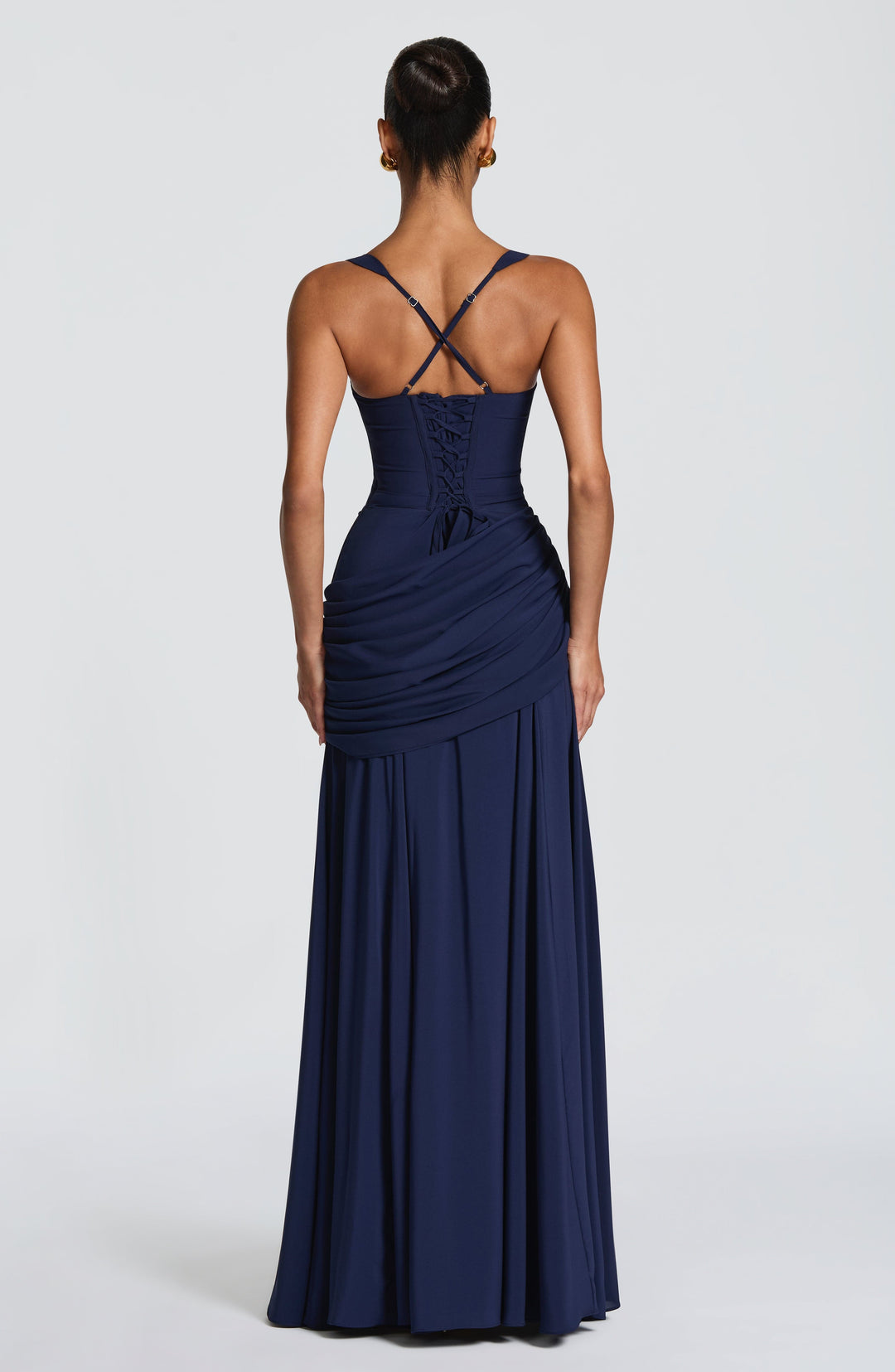 Damen Abendkleid lang elegant Wasserfallausschnitt Maxikleid bodenlang - Image 11