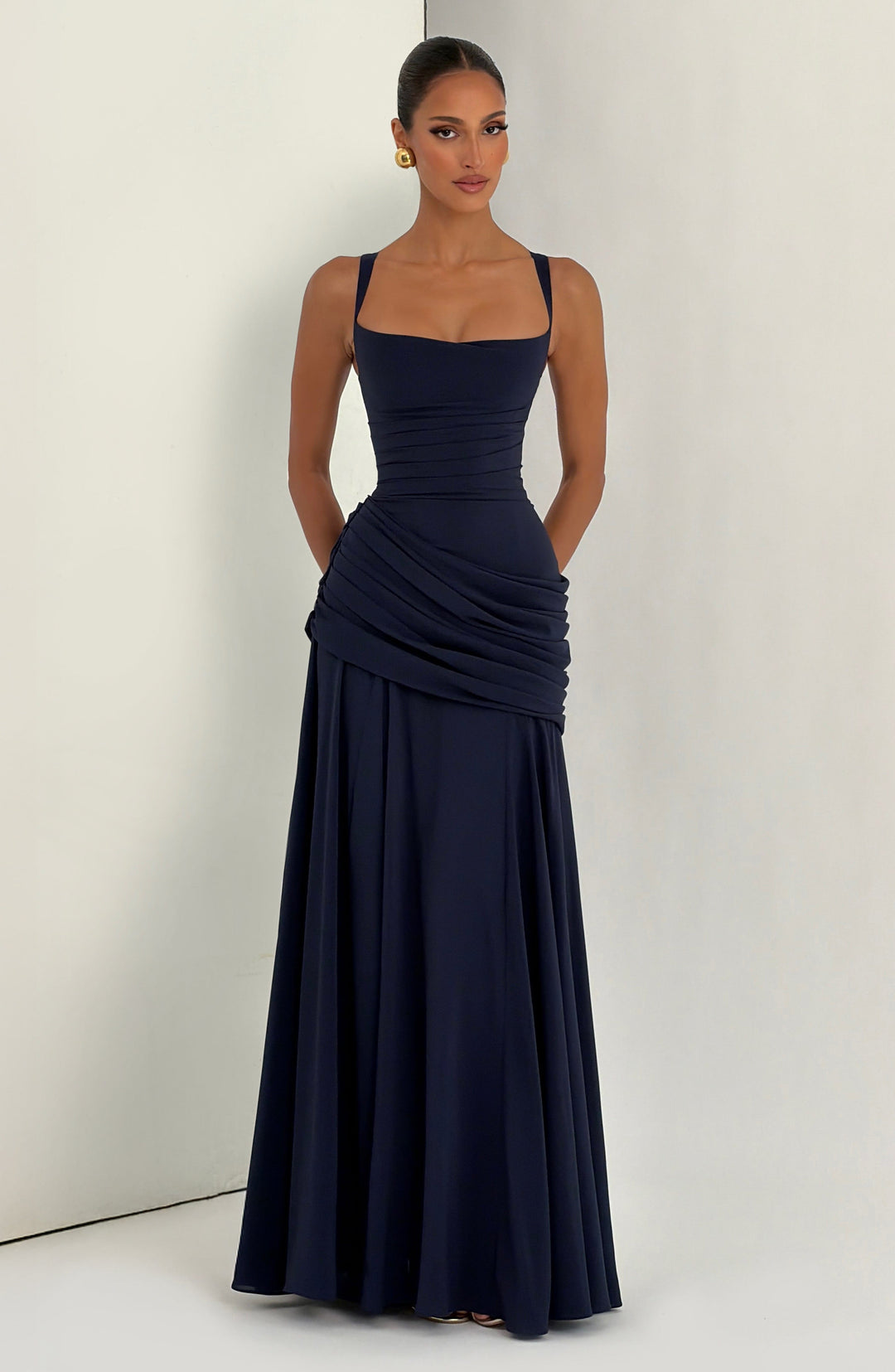 Damen Abendkleid lang elegant Wasserfallausschnitt Maxikleid bodenlang - Image 13
