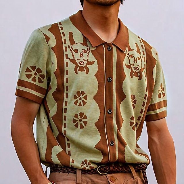 Herren Poloshirt Gestreift Atmungsaktiv Sommer