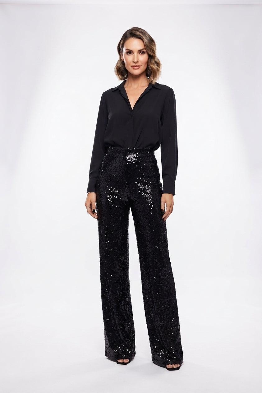 Valentina Rossi | Gerade geschnittene Paillettenhose für Damen für Partys - Image 3
