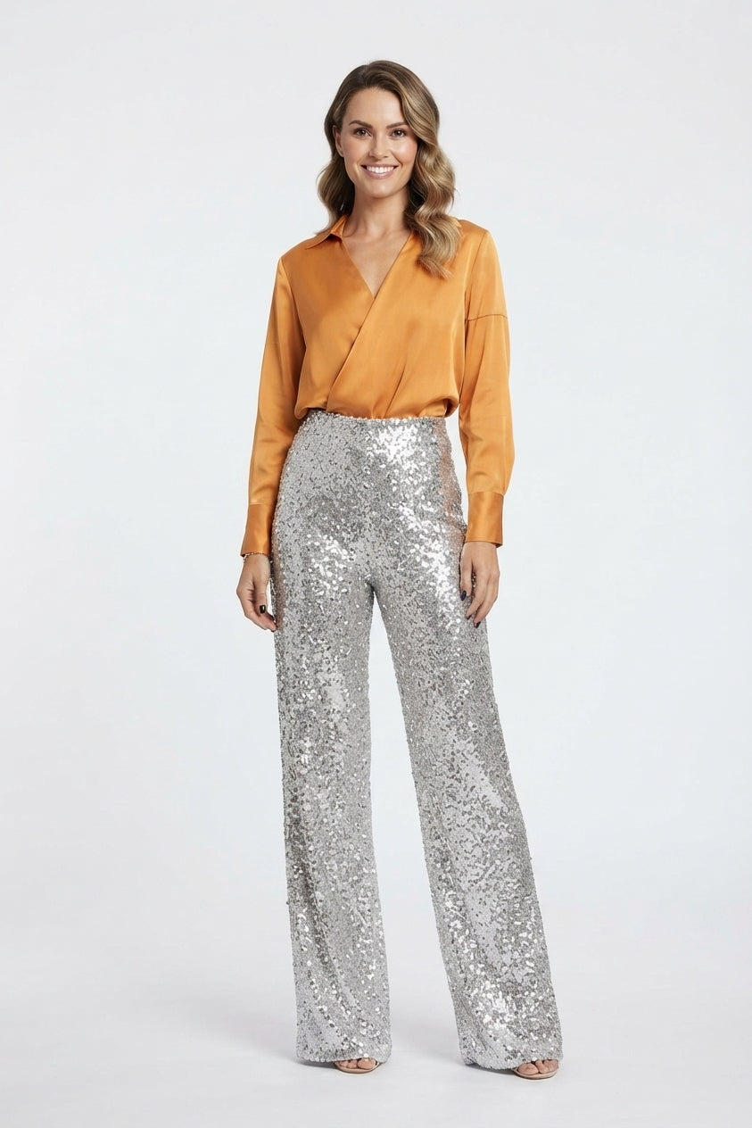 Valentina Rossi | Gerade geschnittene Paillettenhose für Damen für Partys - Image 2