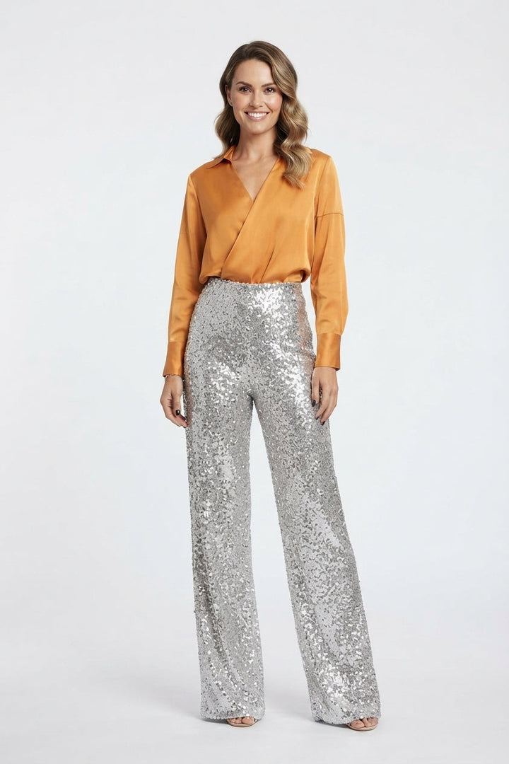 Valentina Rossi | Gerade geschnittene Paillettenhose für Damen für Partys - Image 2